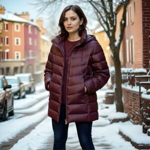 Charter Club Rich Burgundy Puffer Coat